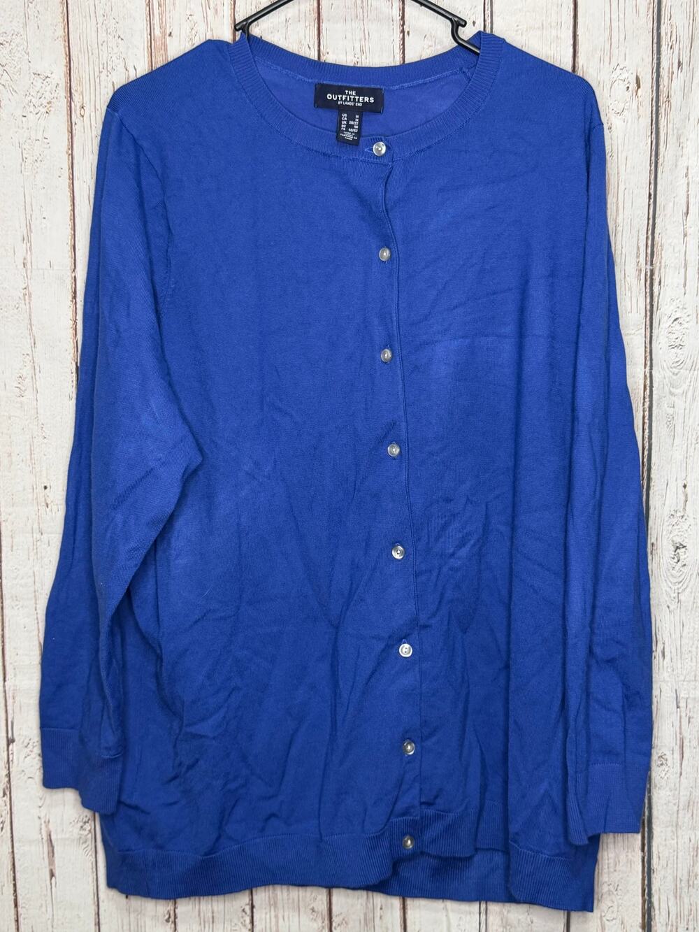 The Outfitters by Lands' End blue Cardigan 1XL Oversized